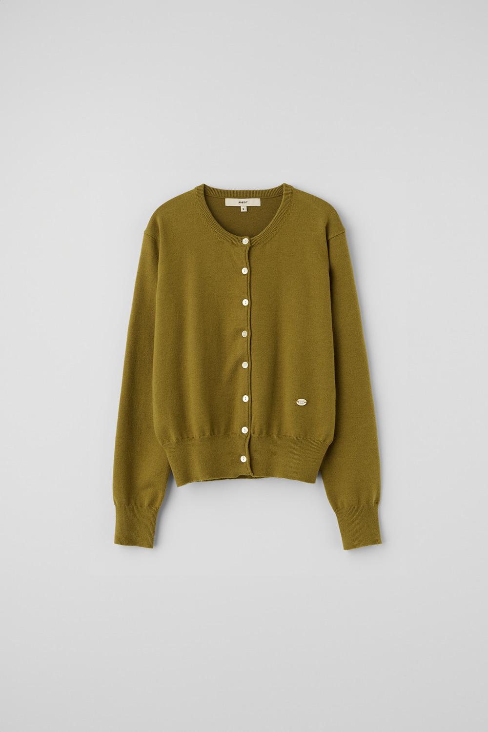 ANEDIT - [10/22예약배송]O Stitch Point Wool Cardigan_Olive