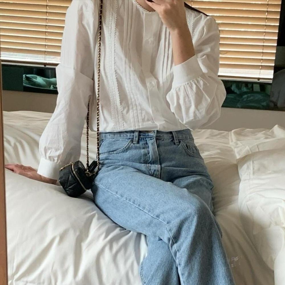 런던레이스 뮤즈 핀턱 레이스 블라우스 londonlace