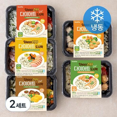 굽네 로드닭 UNDER 299 다이어트 도시락 5종 세트 920g (냉동), 2세트 - 도시락 | 쿠팡