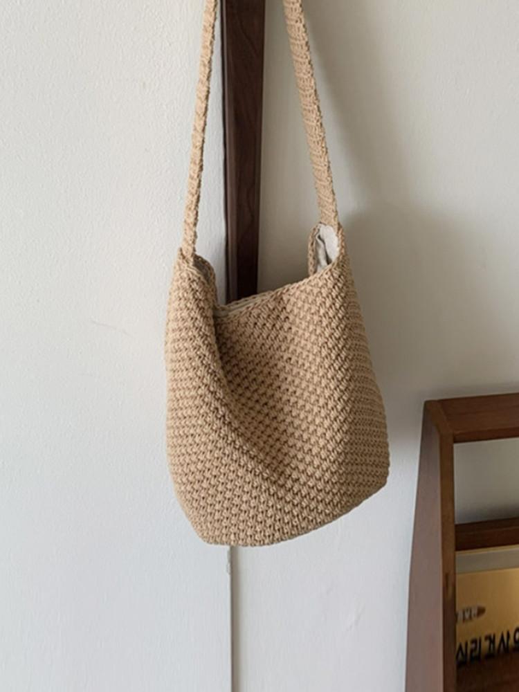 손뜨개 니트 숄더백 에코