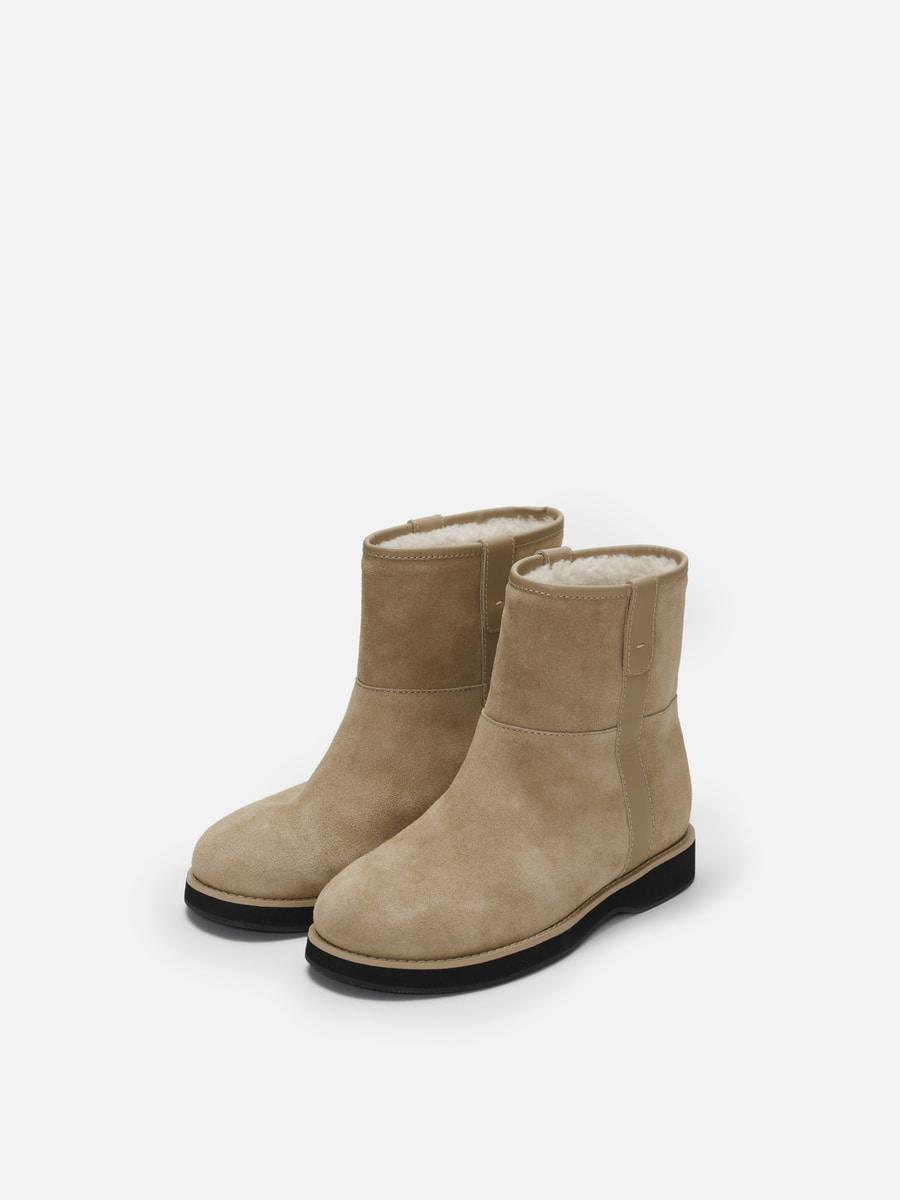 Twin-faced ankle boots Beige