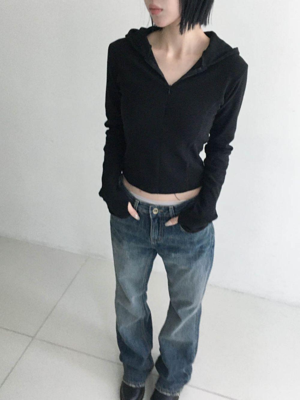 샵오르 유이 반집업 후드티 (3colors)