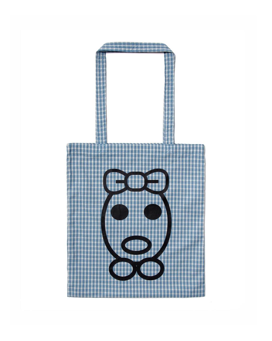 Small tote bag - Blue check
