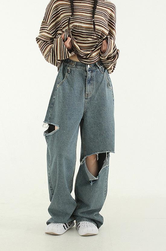 button up vintage blue cutting jean
