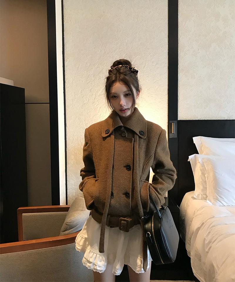 알파카울 벨티드 숏 코트