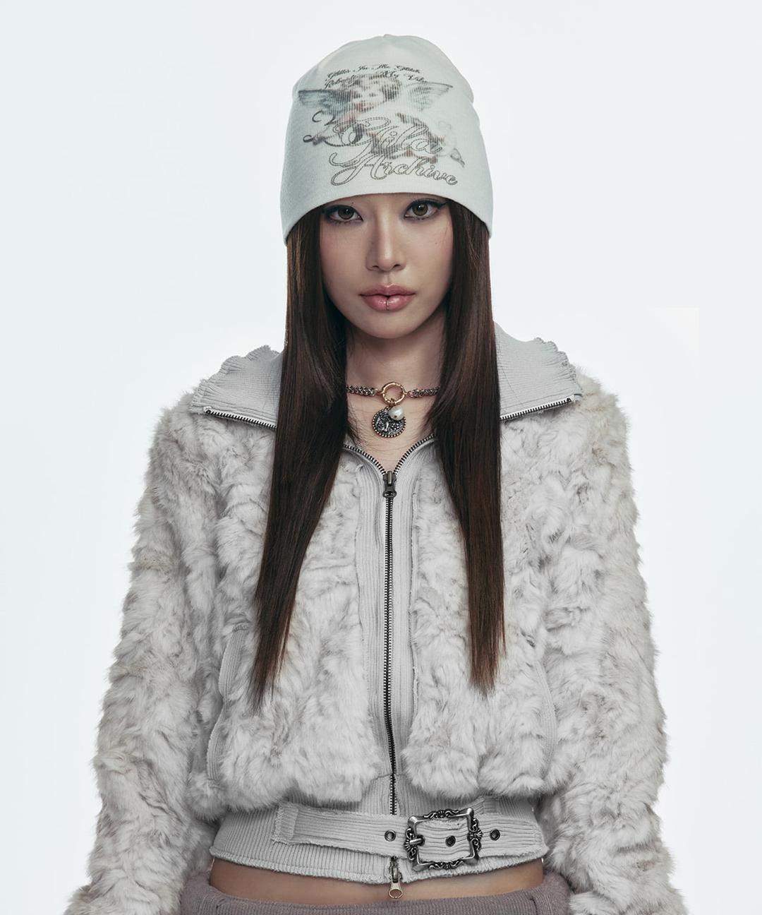 BABY ANGEL GRAPHIC BEANIE_WHITE