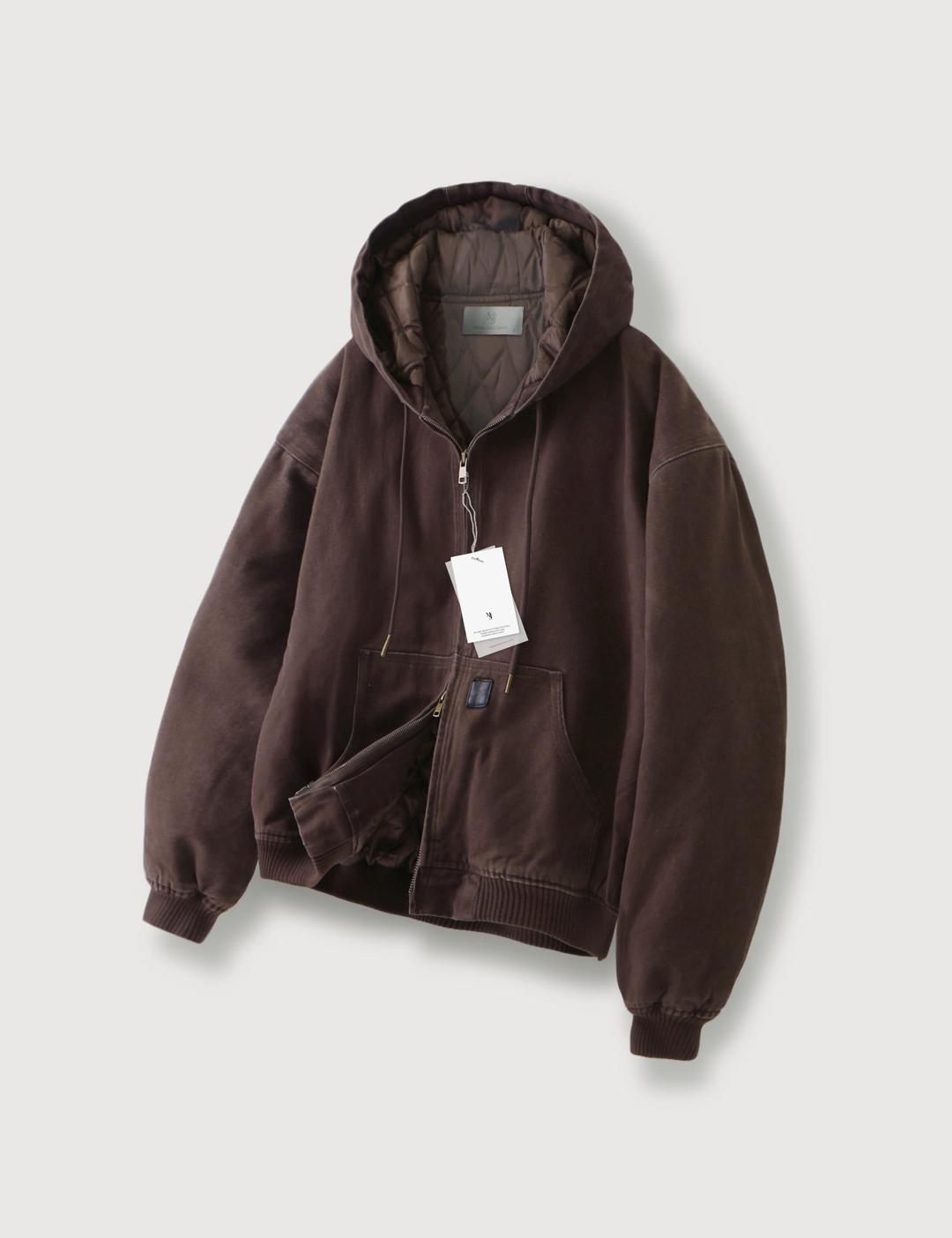 VTG 워시드 퀄팅 워크 후드자켓_5Color