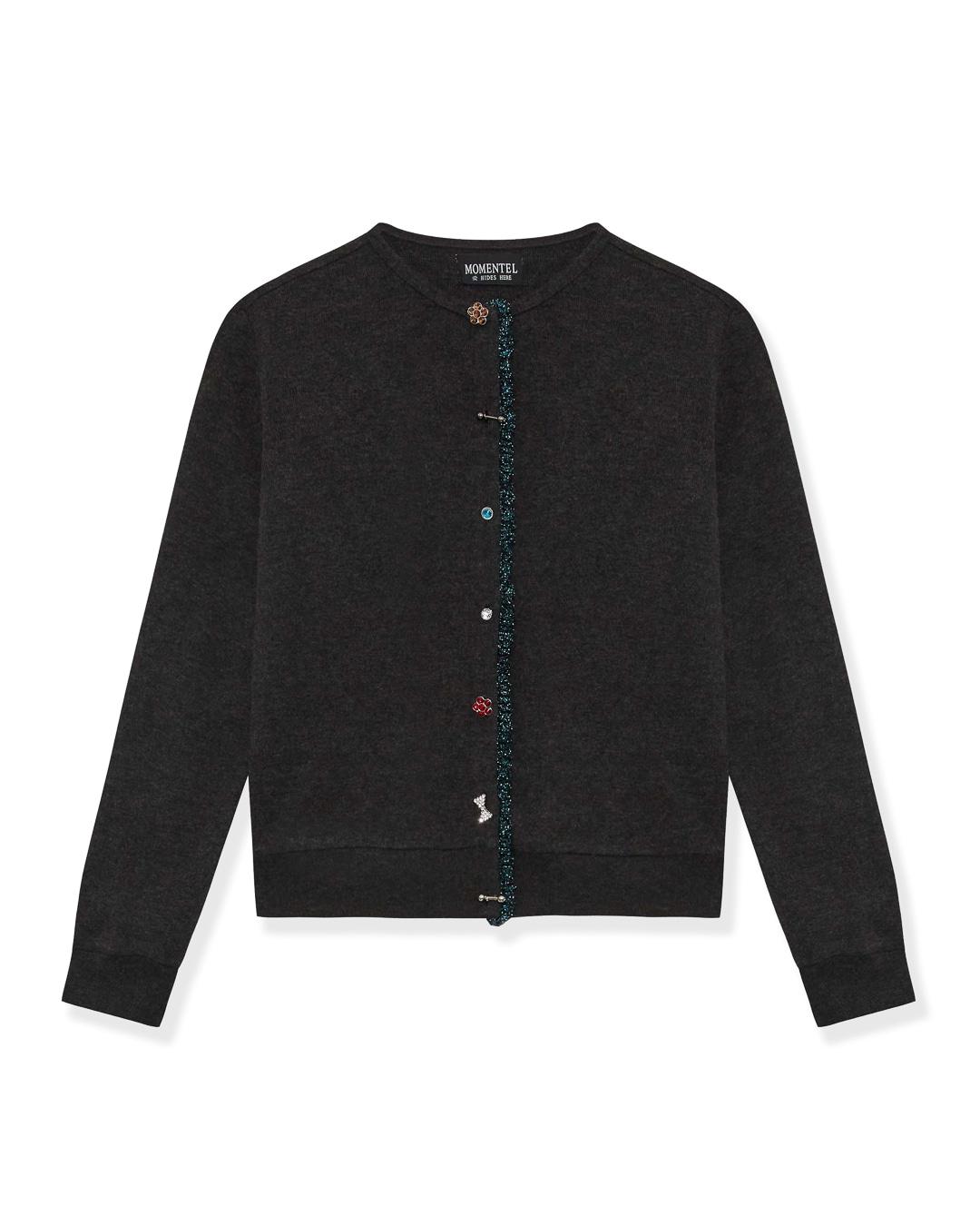 Mixed Buttons Cardigan (Gray)