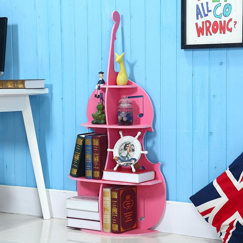 북유럽 스타일 특이한 책장 첼로 모양 거실 인테리어 공부방 침실 예쁜 색상 컬러풀 선반