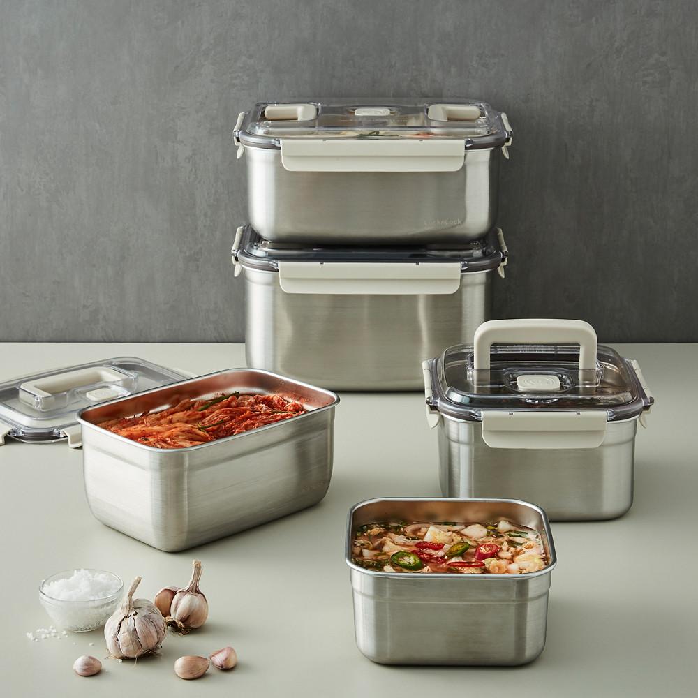 김치통 스텐용기 숨쉬는 스텐김치통 리뉴얼 2.4L