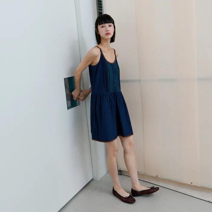 [스크런치 SET] 보헤미안 원피스_Moon Navy