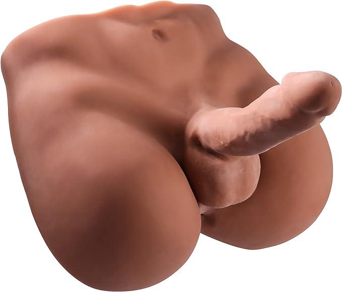 Lifelike Torso Male Sex Doll with Flexible Dildo Realistic Sex Huge Cock 7.08inches, Men Sex Dolls for Women Masturbation, Unisex Masturbator Sex Toy for Men Women Gay Couple