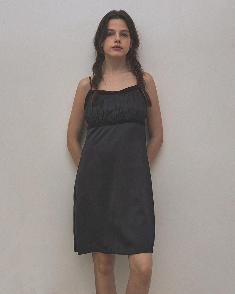 Ribbon slip dress_black