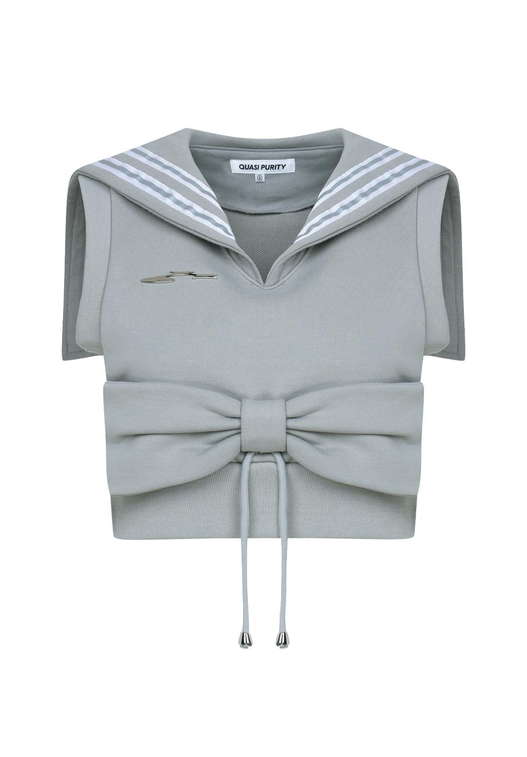 RIBBON SAILOR VEST (GRAY)