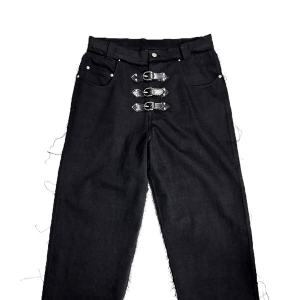 INSIDE OUT BUCKLE PANTS BLACK