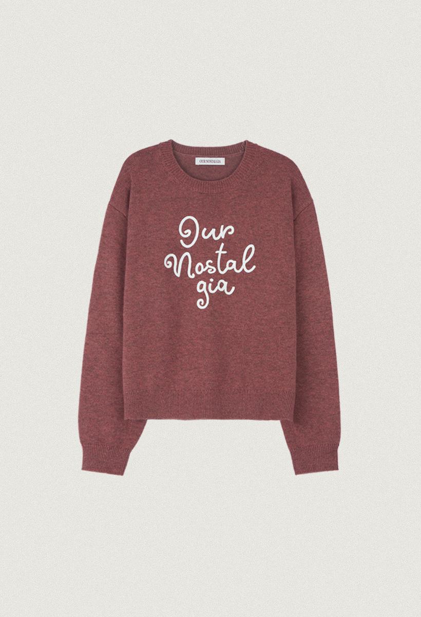 Lover logo mix knit_Brick orange(OC25-KN12)