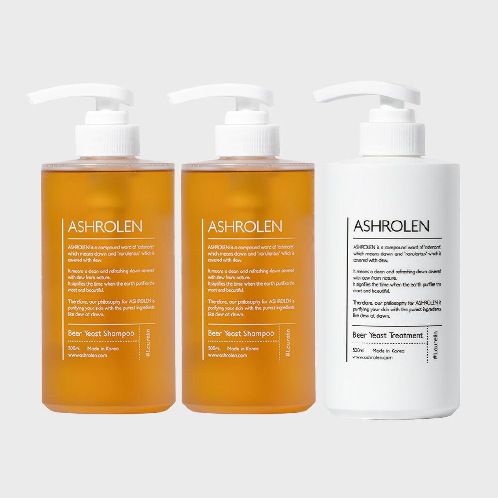 530,000ppm 맥주효모 지루성두피염 샴푸 2개 트리트먼트 1개 세트