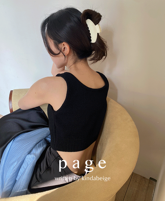 킨다베이지 [page] 코넬 린넨 크롭 니트 뷔스티에 (3color) (*아이보리, 블랙 10일 소요)