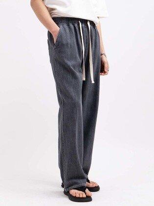 309 이지 밴딩 와이드 테이퍼드핏 데님 - 그레이