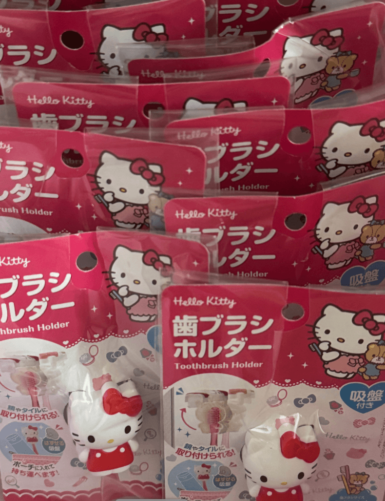 헬로키티 흡착 칫솔홀더