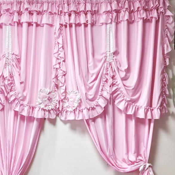pink lace curtain