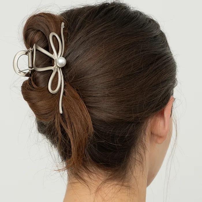 [선물포장]Lily pearl metal hair claw clip_7 colors