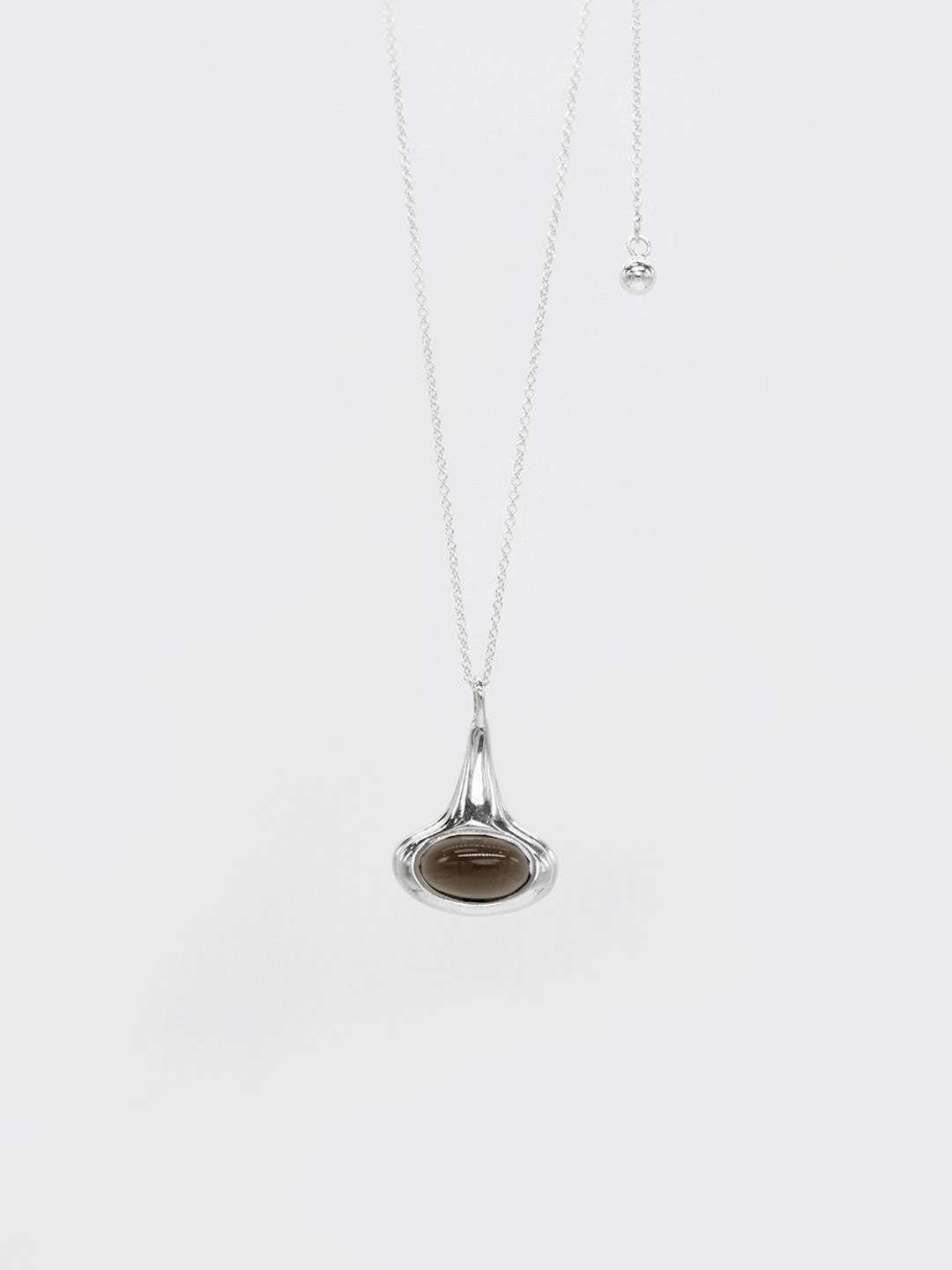pile quartz necklace (smoky quartz)