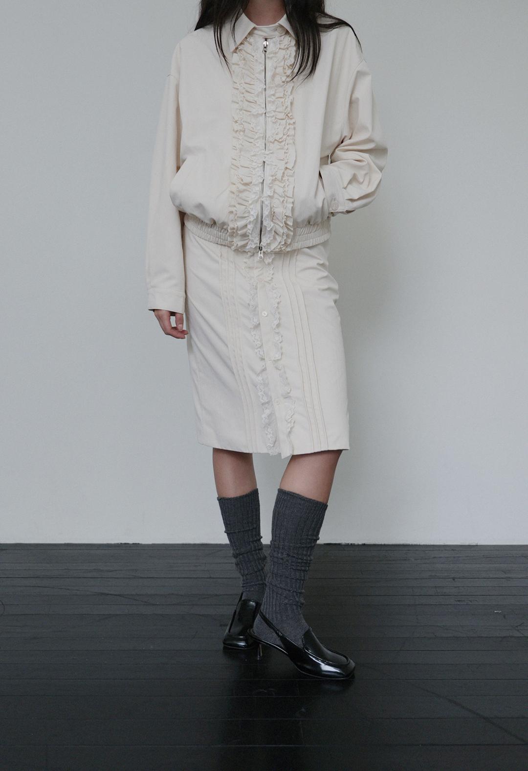 Frill Pintuck Skirt