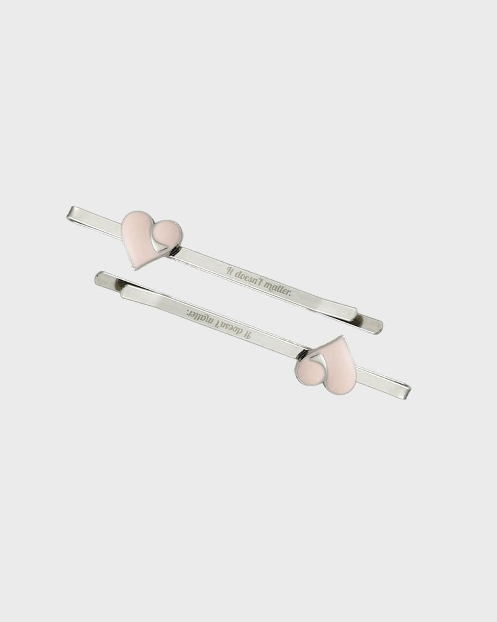 [2 set] Enamel symbol hair pin (Pink)