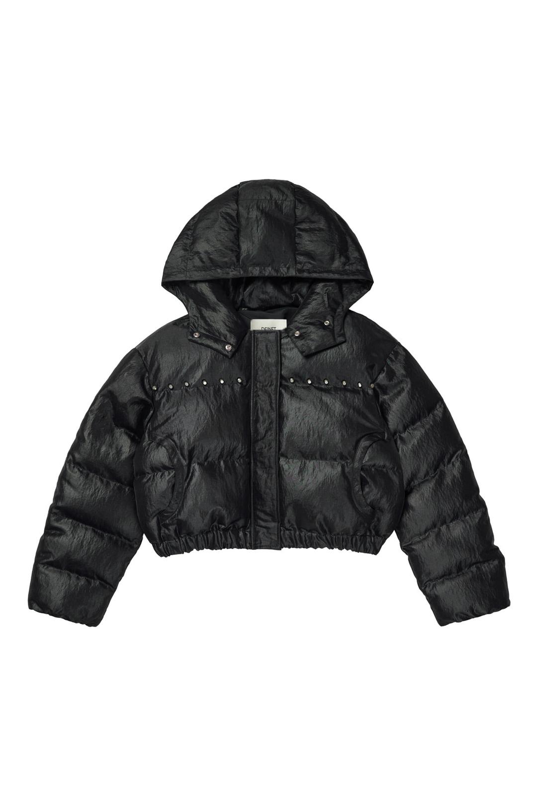 STUD WELLON HOOD PADDED JUMPER IN BLACK