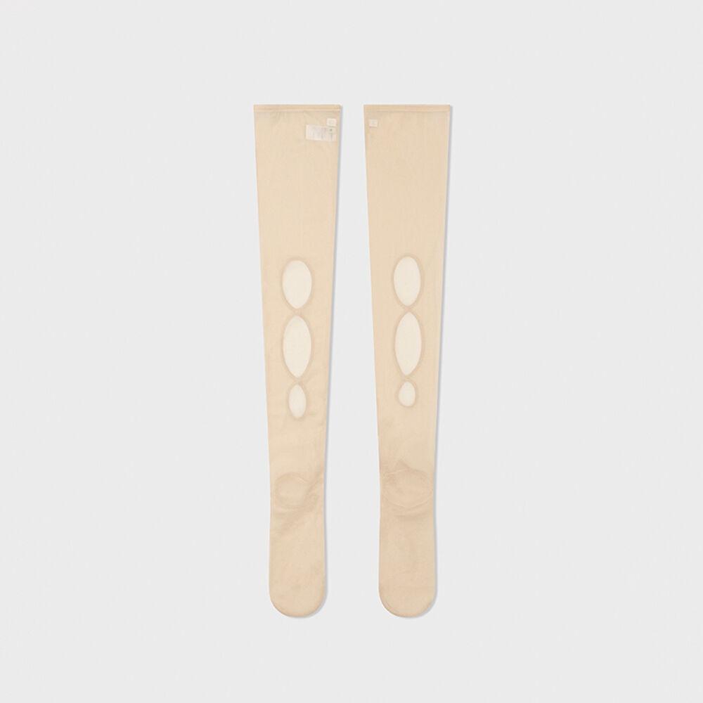HOLE POINT HALF STOCKINGS_LIGHT BEIGE_LOW24RM_AC020LB
