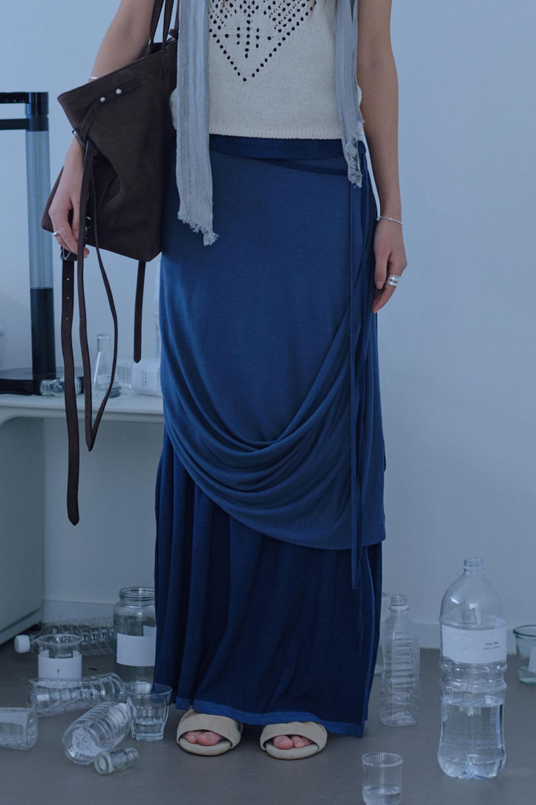 Strap Detail Reversible Color-Block Skirt