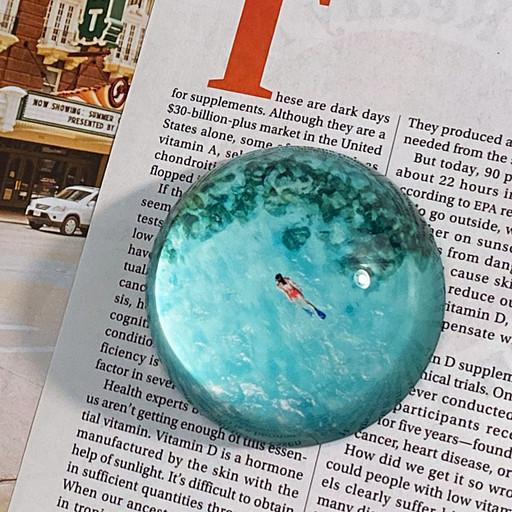 바다 스노클링 크리스탈 유리 문진 윤슬 페이퍼웨이트