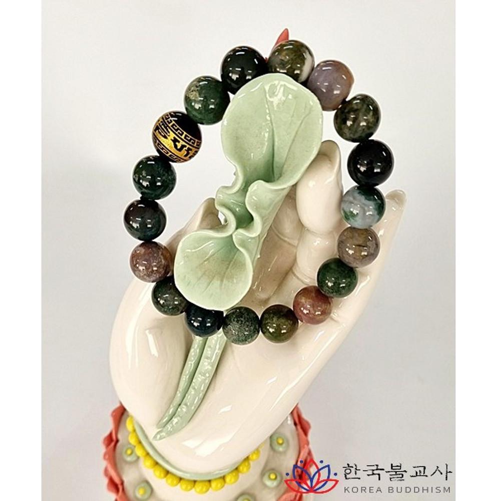 인도마노원석 12mm  왕알 염주팔찌