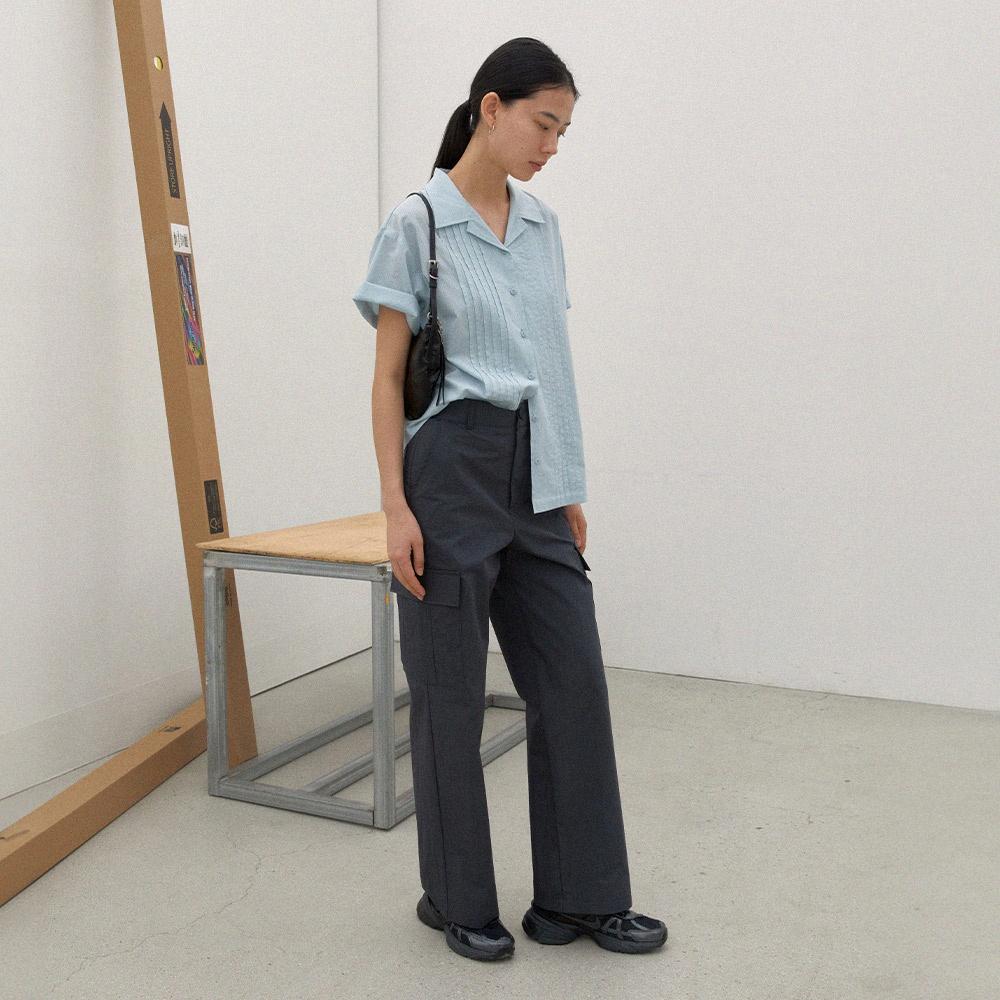 4th / summer wide cargo pants - charcoal