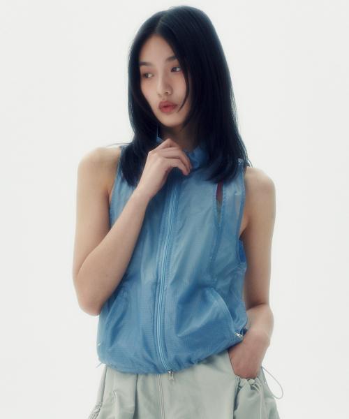 인시전 슬리브리스 집업 베스트 [블루]