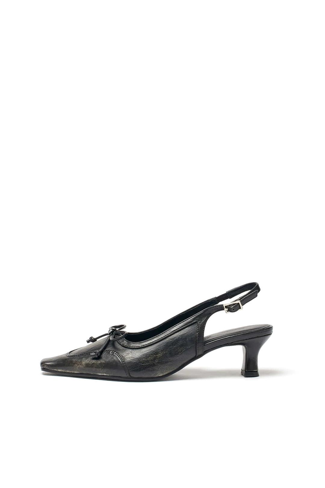 MATIN RIBBON SLING BACK HEELS IN BLACK