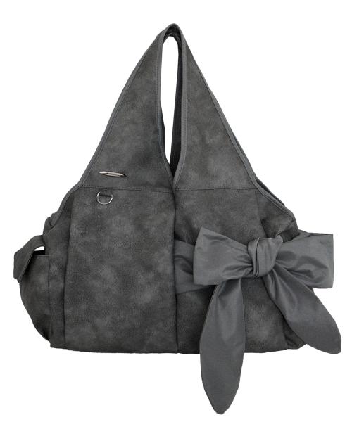 [Vegan Nubuck] bow shoulder bag (gray)