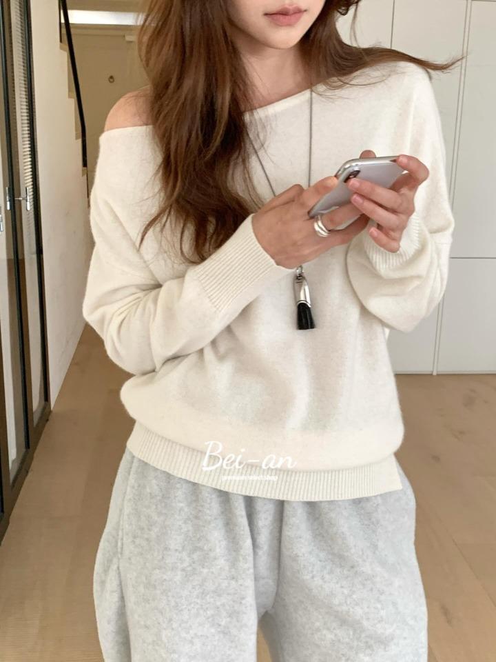 바이안 버베인 시에나 폭스 언밸런스 니트 긴팔 루즈핏 페미닌 nt (3 color)