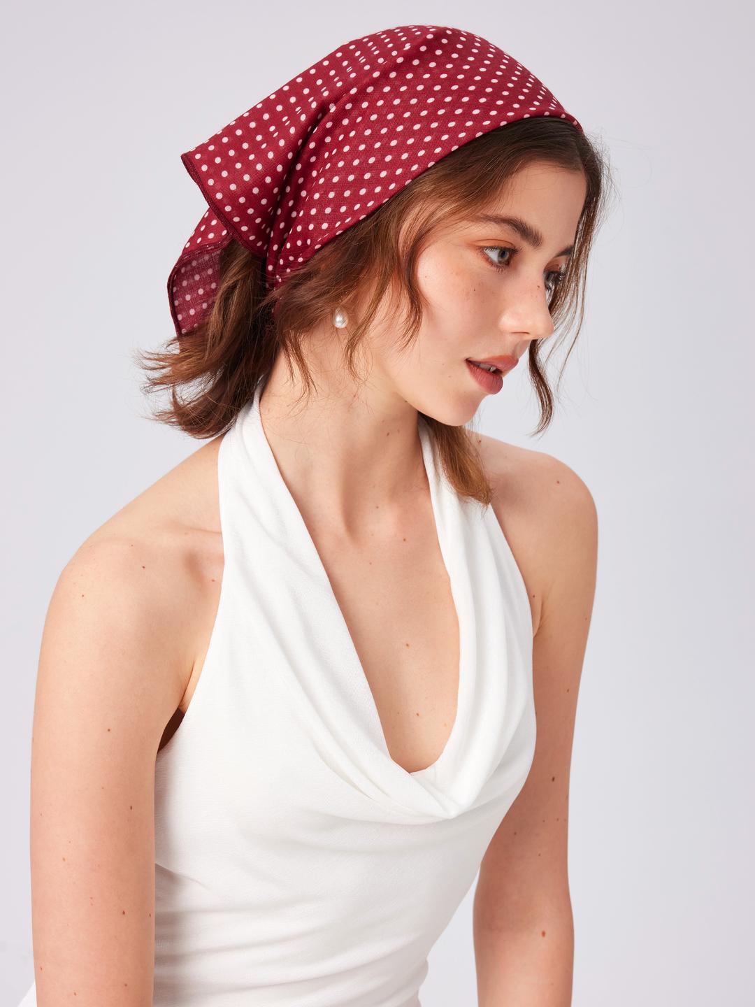 POLKA DOT SQUARE HEADSCARF