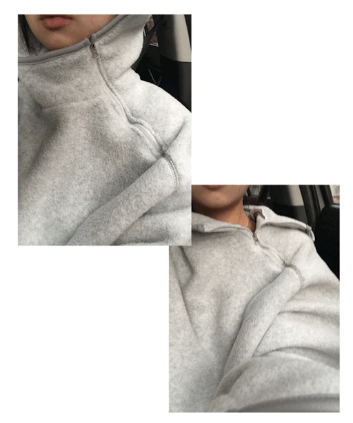 Unisex] 사선 fleece hood anorak