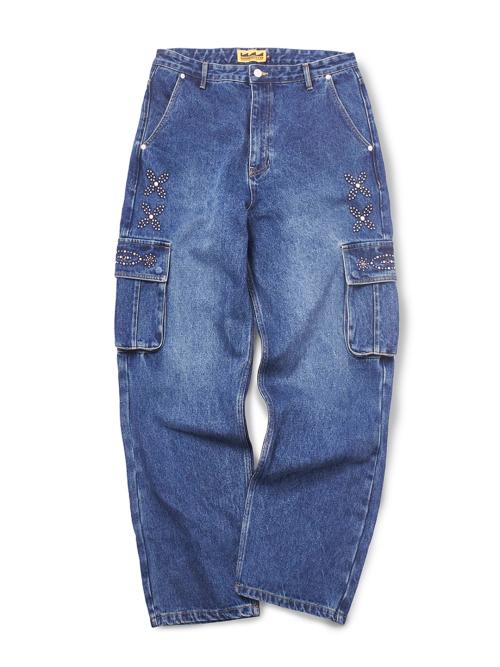 Gemstone Denim Cargo Pants (BLUE)