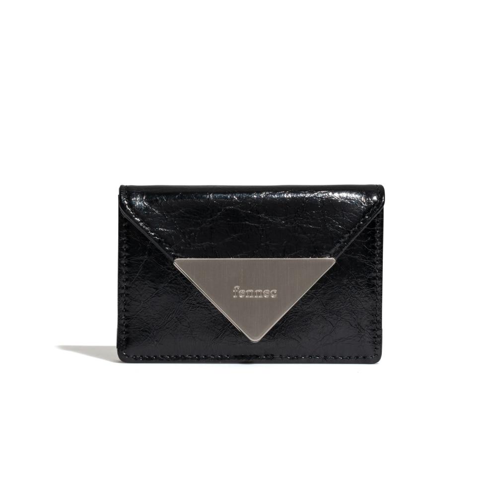 [23PS]CRINKLE TRIANGLE ACCORDION POCKET - BLACK