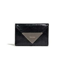 [23PS]CRINKLE TRIANGLE ACCORDION POCKET - BLACK