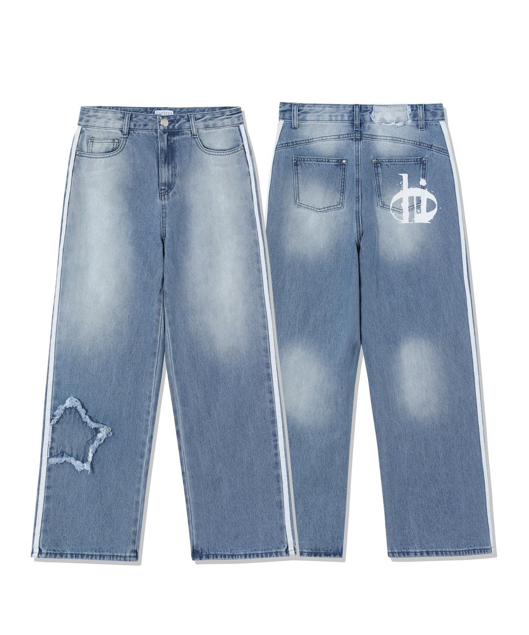 스타-스티치 2라인 데님 팬츠 (블루)