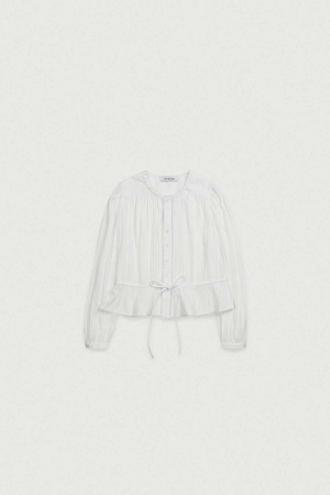 PEPLUM LACE BLOUSE [IVORY]