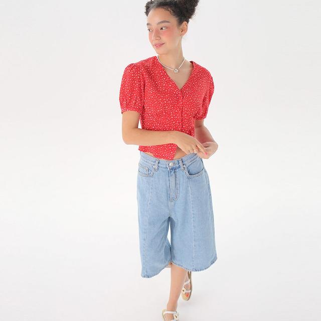 Clover Flower Blouse_Red