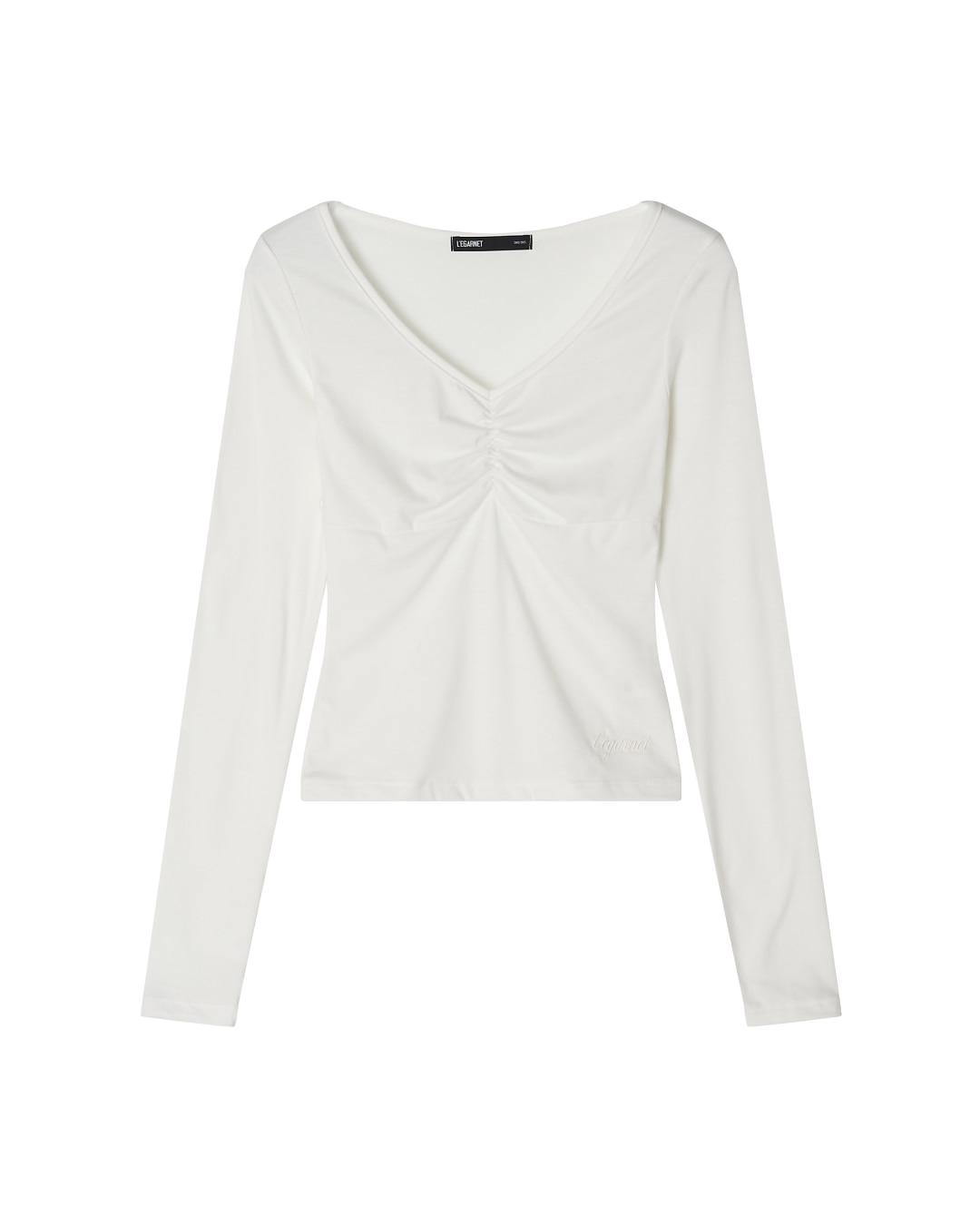 JADE V-NECK  LONG SLEEVE_IVORY