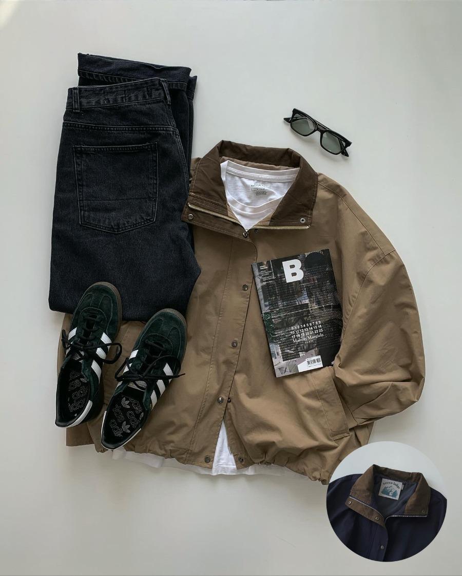 su high-neck or collar work jacket