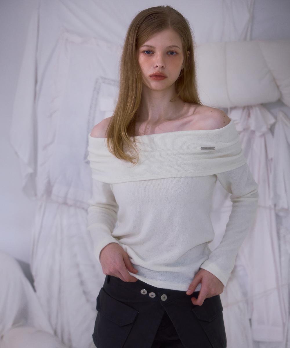 로제프란츠 울 오프숄더 니트 [아이보리]